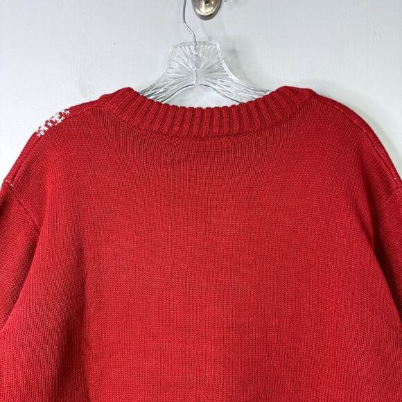 Burgundy Red Snowman with Scaft Christmas Holiday Winter Sweater Women's Size XL - Picture 10 of 11